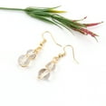 thumbnail image 1 of Nvzi Pendientes personalizados, cuentas redondas de piedra de cristal hechas a mano, pendientes envueltos en alambre de cobre dorado, pendientes de temperamento con cuentas (blanco transparente), 1 of 4