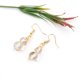 thumbnail image 1 of Nvzi Pendientes personalizados, cuentas redondas de piedra de cristal hechas a mano, pendientes envueltos en alambre de cobre dorado, pendientes de temperamento con cuentas (blanco transparente), 1 of 4