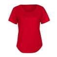 thumbnail image 4 of Uobin Womens Casual Solid Color Scoop Collar Plus Size T Shirts Short Sleeve Loose Summer Tops Tee with Pocket, 4 of 5