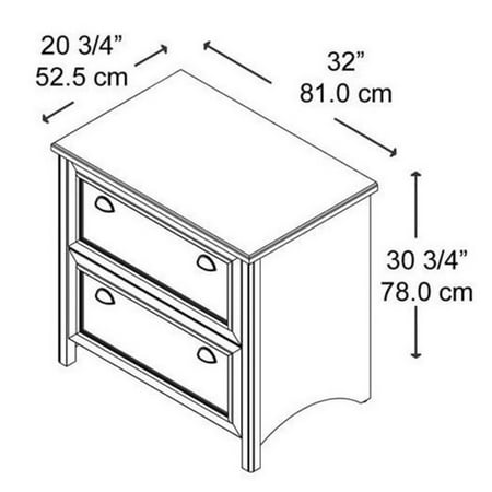 Bowery Hill 2 Drawer Lateral Wood File Cabinet In Distressed Black And Cherry Full Extension Drawers Walmart Canada