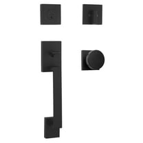 Weslock 02880-242FR2D Brookside Deadbolt Keyed One Side Handle Set with Mesa Knob, Matte Black