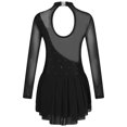thumbnail image 2 of Alvivi Kids Girls Figure Ice Skating Leotard Dress Long Sleeve Gymnastic Dance Competition Costume Black 10, 2 of 5