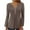 Brown, variant on AOOCHASLIY Women's Blouse Women Fashionable Solid Color Long Sleeved with V-neck Button Pleats