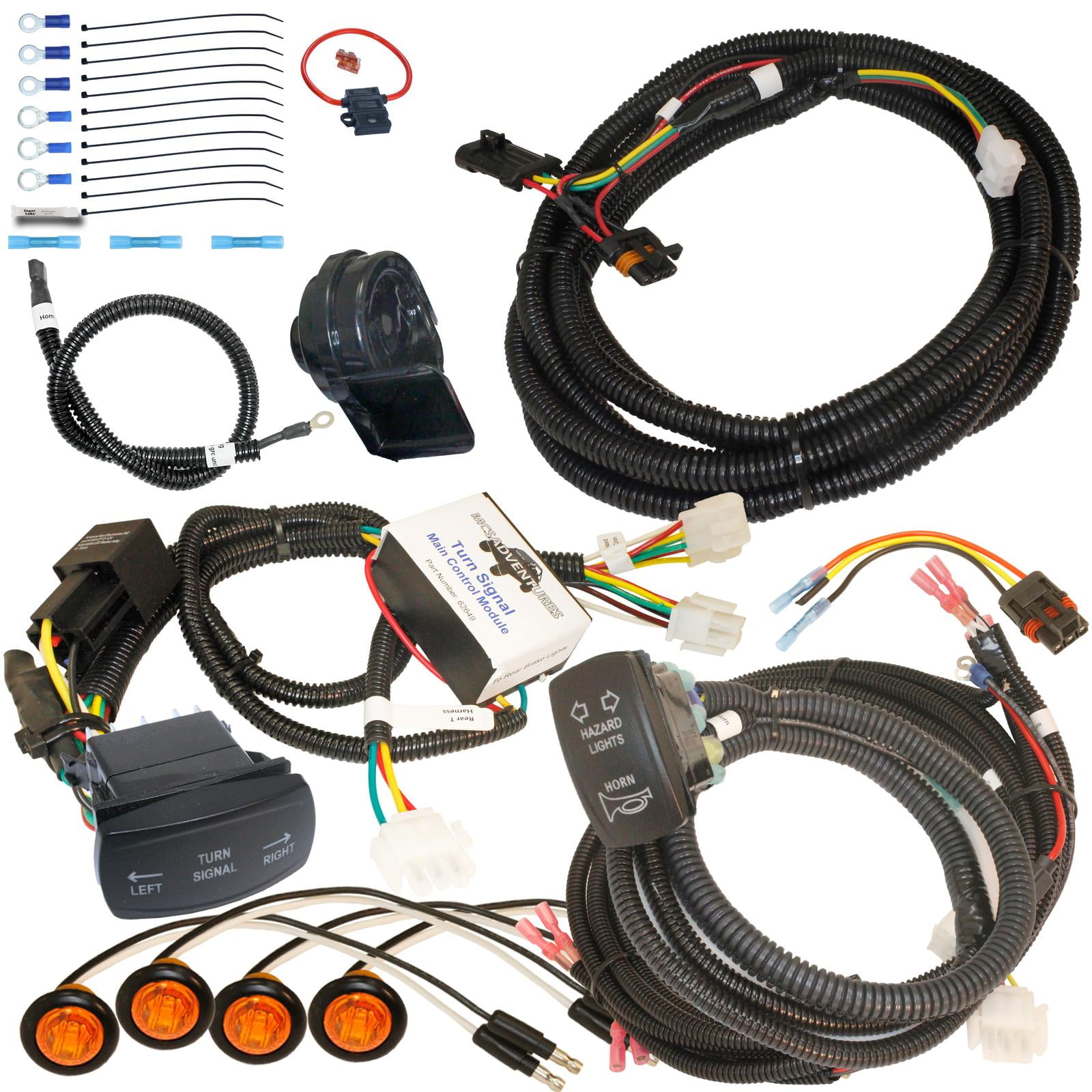 Horizontal Rocker Switch Polaris Plug and Play turn kit with Horn