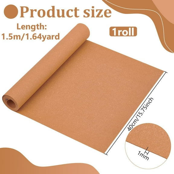 59x15.7inch Leather Stiffener Roll Sandy Brown Bag Stiffener PVC Leather Roll for Leather Bag Liner Craft DIY 1mm Thick