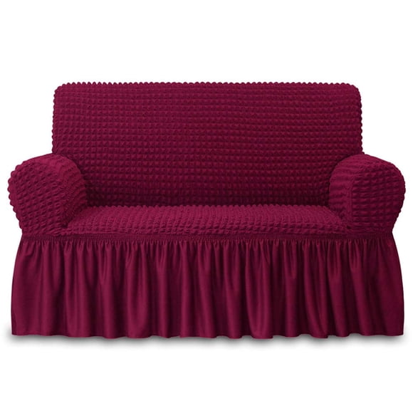 Falda elástica roja de 2 plazas Loveseat Slipcover NICEEC