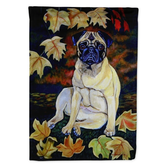 Carolines Treasures 7160-FLAG-PARENT Old Fawn Pug in fall Flag  multicolor