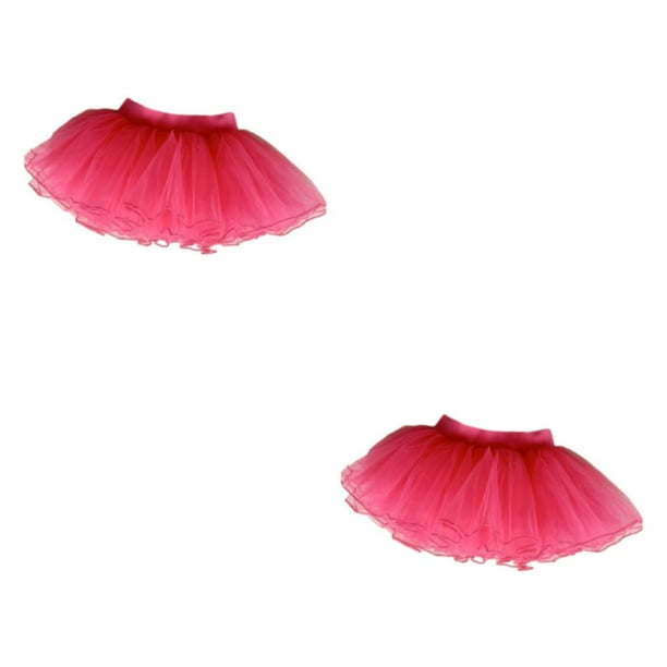 Minnieouse niña niño traje tul ballet danza conjunto ropa de baile tutú cintura elástica hilo medio / rosa rojo l / for1.31-1.55m Hilo Medio/Rojo Rosa L/para 1.31-1.55 m 2Conjunto