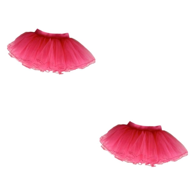 Minnieouse niña niño traje tul ballet danza conjunto ropa de baile tutú cintura elástica hilo medio / rosa rojo l / for1.31-1.55m Hilo Medio/Rojo Rosa L/para 1.31-1.55 m 2Conjunto