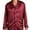 Maroon, variant on INTIMO Mens' Poly Charmeuse 2 Pocket Button Front Long-Sleeve Pajama Shirt Sleep Top Lounge