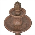 thumbnail image 4 of Alpine Corporation Outdoor 2-Tier Solar Pedestal Tulip Fountain, Cement, Gray, 4 of 12
