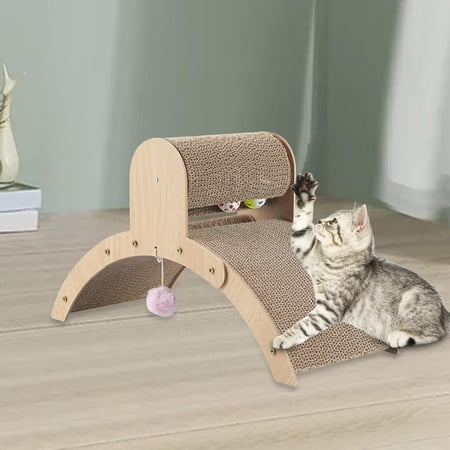 Arch Bridge Cat Scratching Board Corrugated Versatile Durable for Brown Size L
