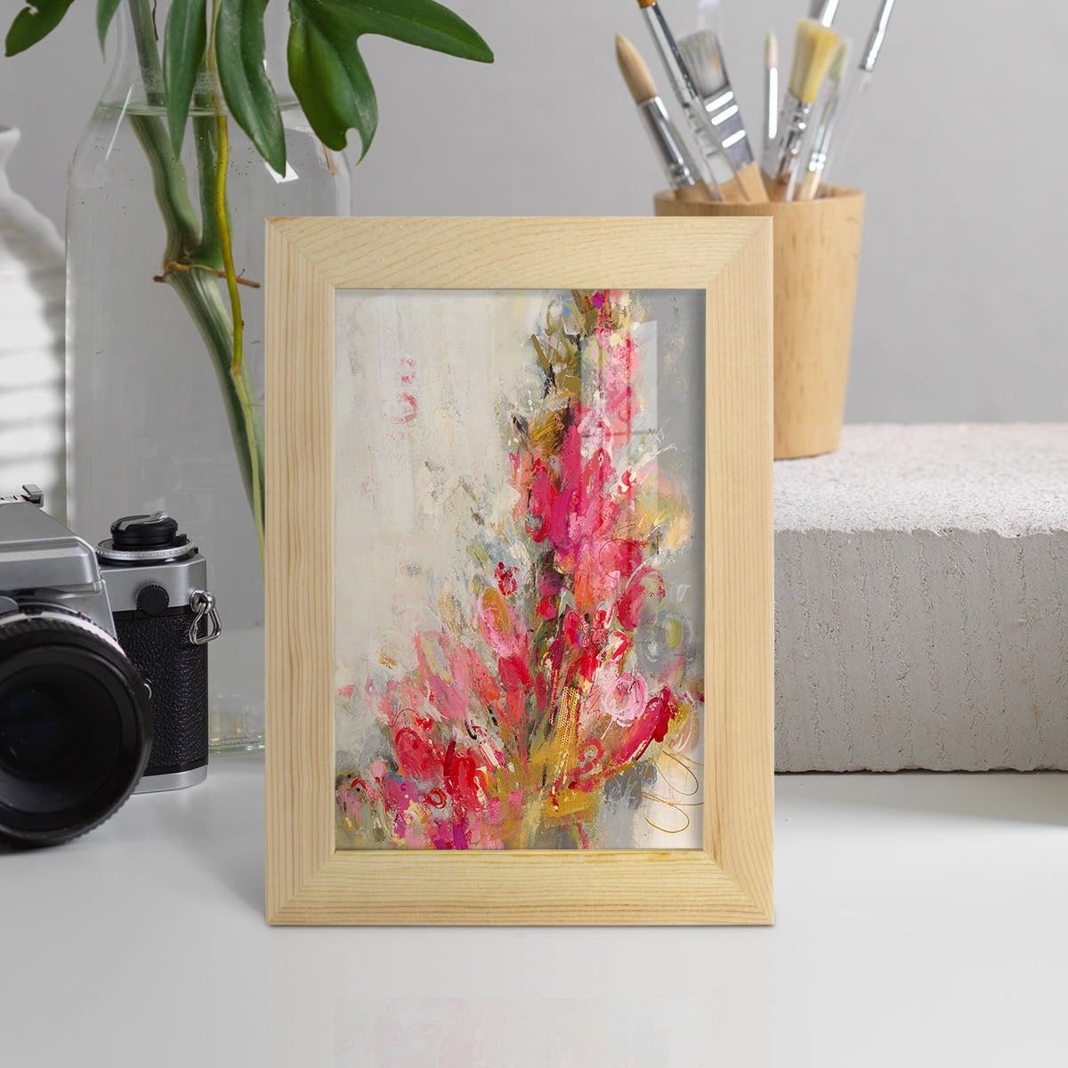 Flip Side - Framed Print w/glass - Natural Wood