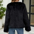 thumbnail image 5 of Homenesgenics Womens Jacket Lightweight Fashionable Womens Ladies Warm Faux Furry Coat Jacket Winter Solid V-Neck Outerwear Black XL, 5 of 7