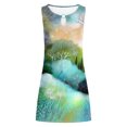 thumbnail image 4 of SMihono Robe d'Été Grande Taille pour Femmes 2023 Mode Aguichant Vintage à Col Rond Sans Manches Imprimée Robes Rondes, 4 of 5