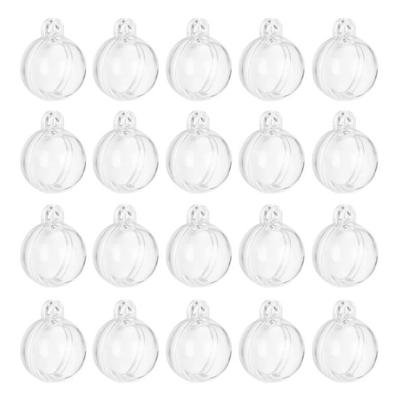 20 Pcs Clear Fillable Balls Ornament, 1.57 Inch Hanging Plastic Balls Transparent Decor Balls Christmas Sphere