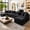Black Chenille|141in, variant on Aukfa 127" Oversized U Shaped Cloud Sectional Sofa Modular Boneless Couch with USB&Cup Holder Wooden Storage Console, Corduroy Sofa for Living Room, Black