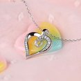 thumbnail image 4 of Collar de corazón infinito de plata esterlina con colgante de diamantes bañado en platino y amor infinito para mujer y niña, 4 of 5