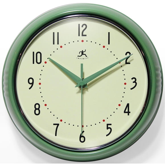 Infinity Instruments LTD. Retro 15 inch Mid Century Modern Kitchen Diner Wall Clock Quartz Movement Retro Wall Clock Decorative (