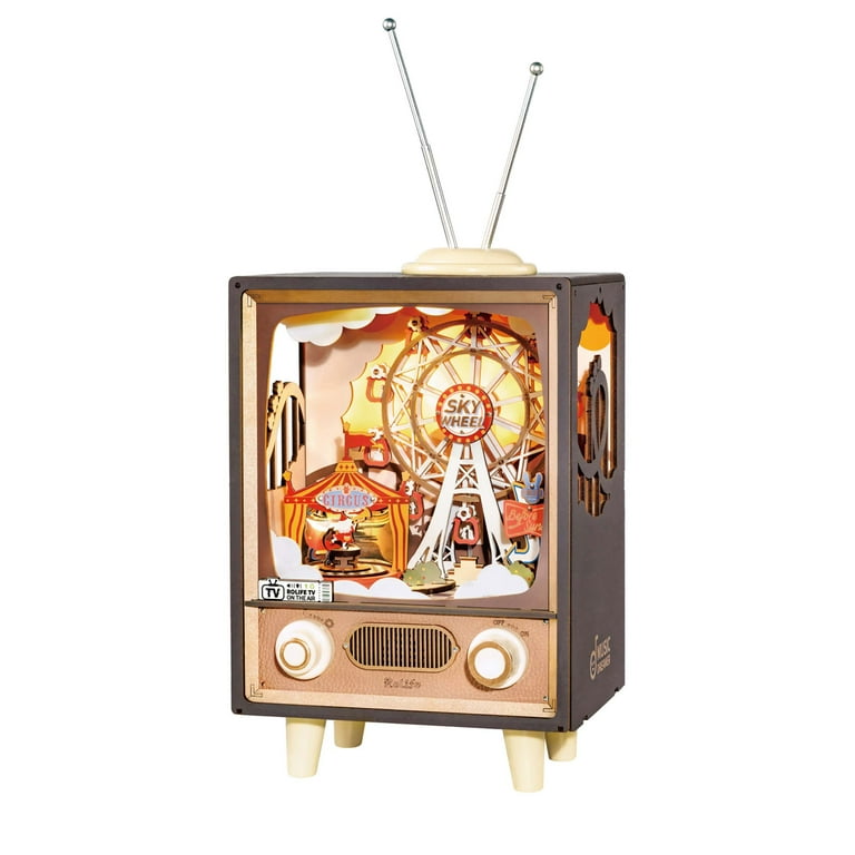 rolife, DIY Music Box, Sunset Carnival Model Kit, 3D Wooden Puzzle