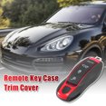 thumbnail image 2 of Red Remote Key Fob Case Cover Shell Trim Plastic for Porsche Cayenne Panamera Macan, 2 of 6