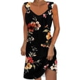 thumbnail image 2 of Sakmal Basic Womens Dresses Floral Black Sleeveless Comfort Fit Mid-Length Slip Dress, 2 of 5