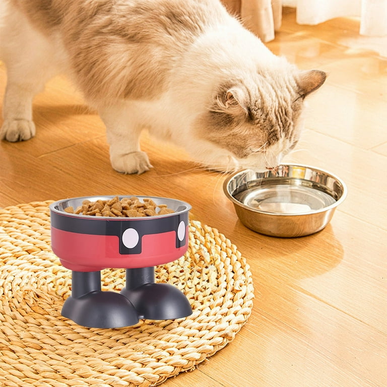 Stainless Steel Cat Food Bowl No Slide Non-Tip Pet Feeding Bowl
