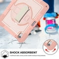 thumbnail image 5 of for iPad Air 11 inch M2 Air 6th Generation 2024(Model:A2902/A2903/A2904), Silicone Heavy Duty Shockproof Rugged Case with Hand Strap Carrying Crossbody Strap Kickstand Protective Cover, Rosegold, 5 of 8