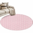 thumbnail image 2 of 3.3Ft Round Rug, Pink Morocco Non-Skid Rubber Backing Large Area Rugs - Living Room Bedroom Home Office, Geometric Leaf Diamond Lattice Abstract Indoor Floor Mat Carpets Washable Rug, 2 of 9