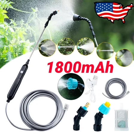 Electric Plant Sprayer,Rechargeable Portable Garden Sprayer W/ 2 Nozzles 2M Hose