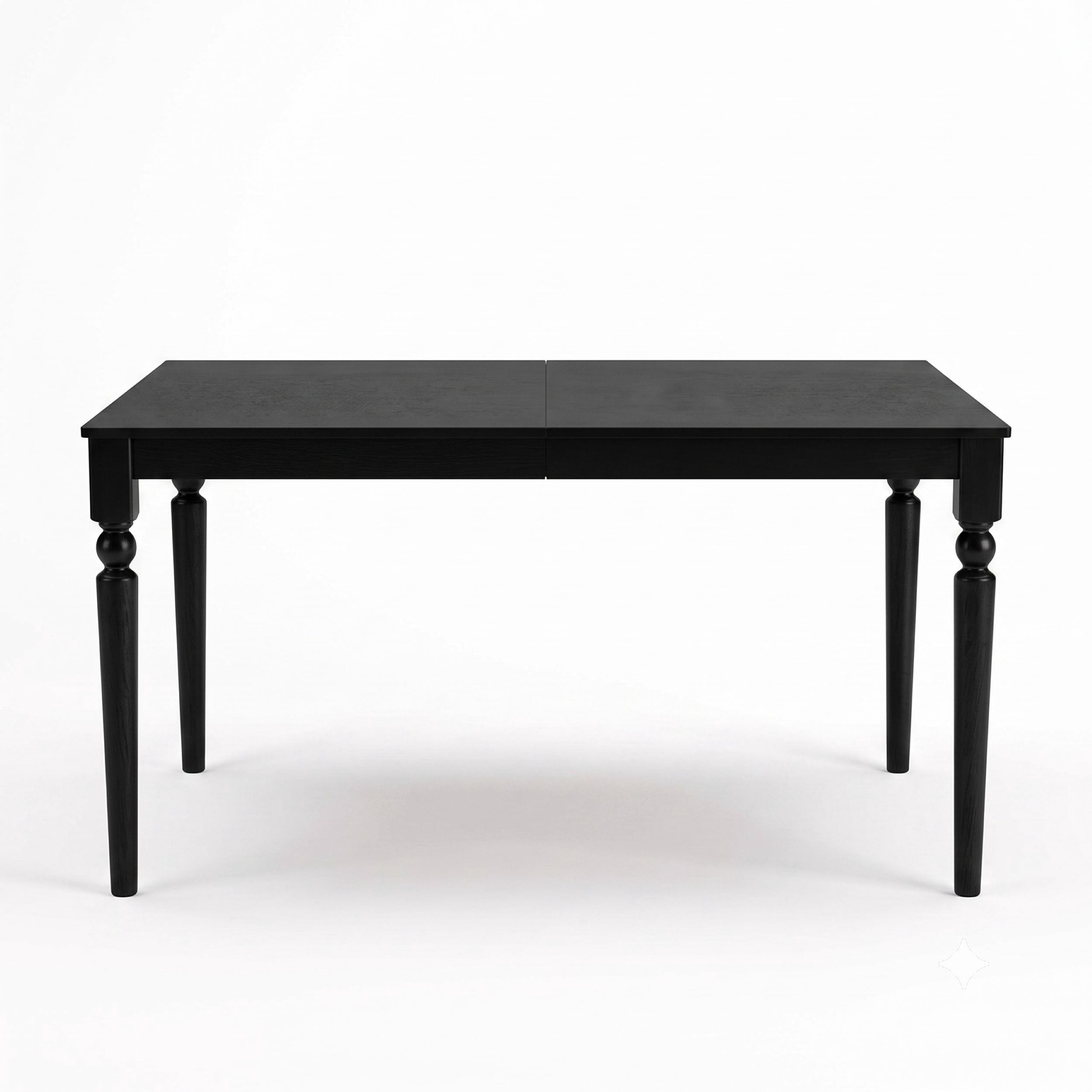 Home Design Pryor 6-Piece Dining Table Set- Rectangular Table, Upholstered Chairs and Bench, Modern Turned Legs Design, Black