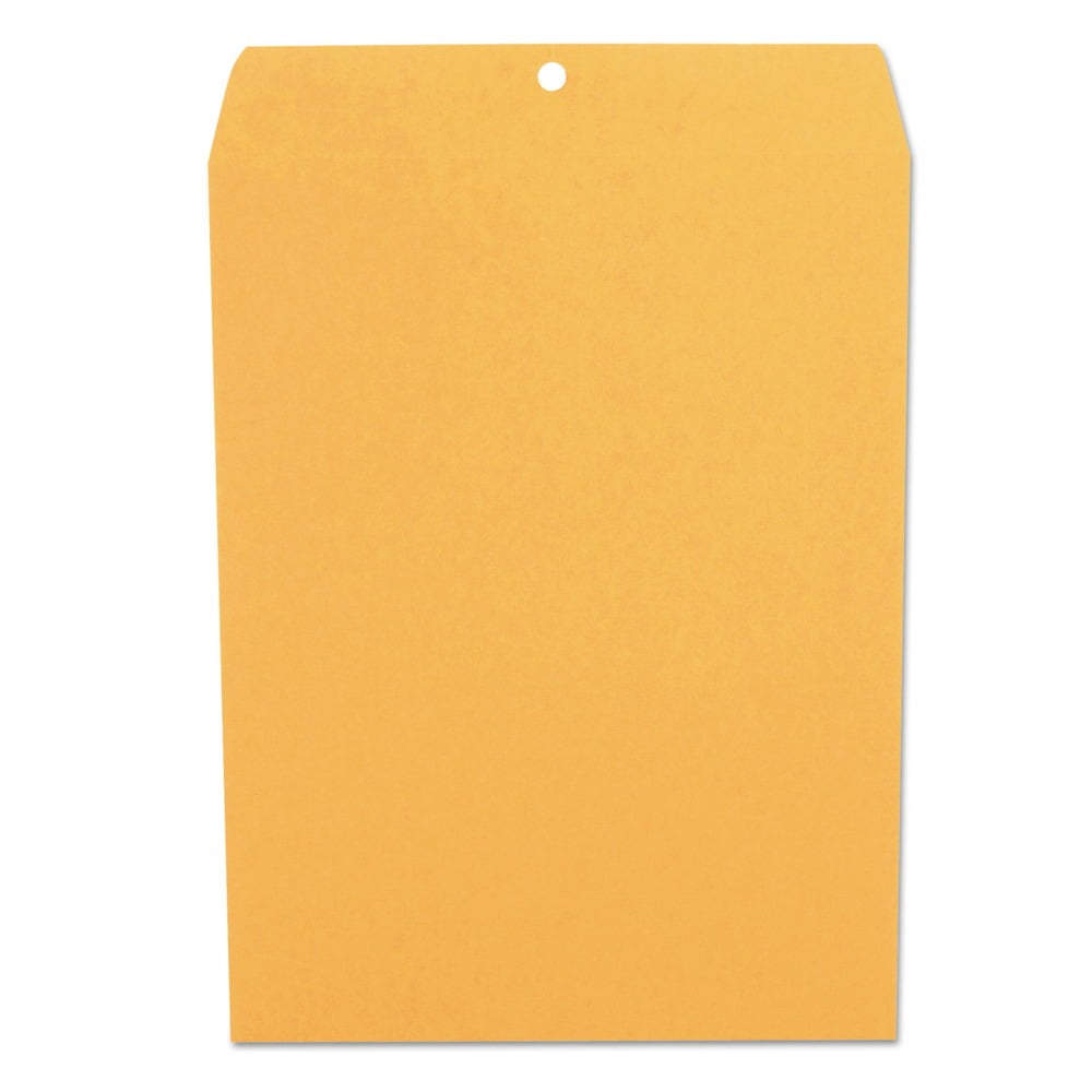 Universal UNV42907 9.5 in. x 12.5 in. #12 1/2 Square Flap Clasp/Gummed Closure Envelope - Brown Kraft (100/Box)