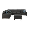 thumbnail image 3 of Devion Furniture 7-Piece Upholstered Fabric Sectional with Ottoman in Gray, 3 of 9