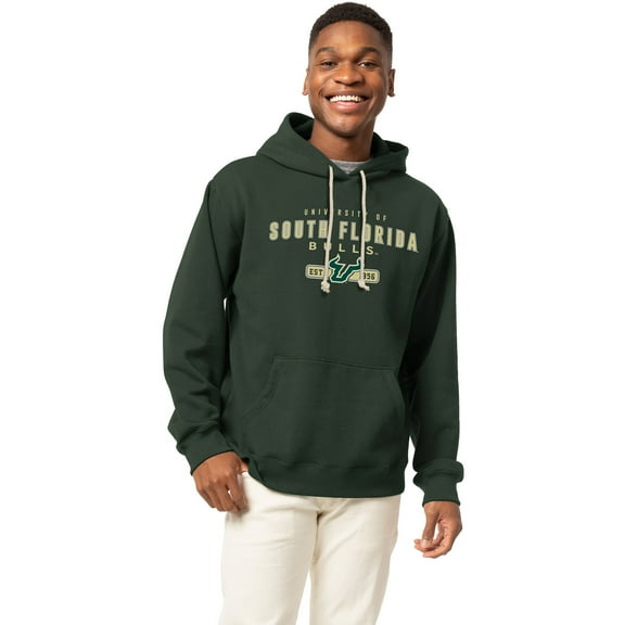 Men's-League Collegiate Wear  Green South Florida Bulls Essentials 2.0 Fleece Pullover Hoodie