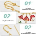 thumbnail image 6 of 5PCS Stainless Steel Safety Pin Brooches 5 Styles Alloy Enamel Brooches Fashion Sweater Shawl Clips Cactus Pot Mushroom Brooch Pins Jewelry for DIY Clothing Dress Decoration Accessories, 6 of 6