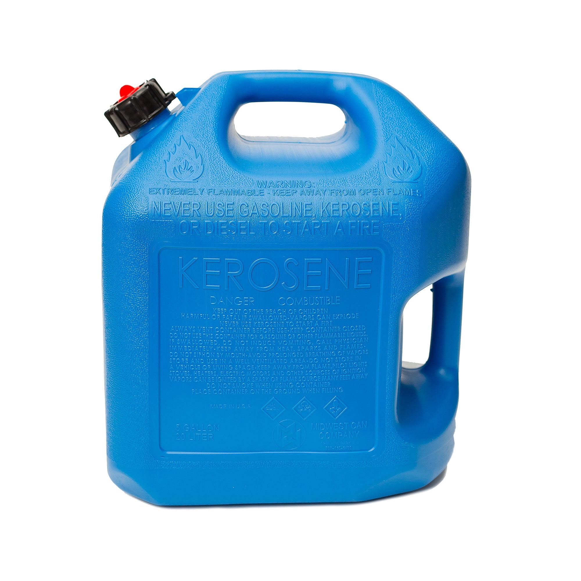 Midwest Can Blue 5 Gallon Kerosene Can with Auto Shut Off Spout
