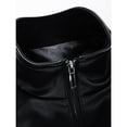 thumbnail image 6 of Men's slim-fit PU motorcycle jacket - lightweight zipper stand-up collar, zipper pocket, solid-color casual workwear suitable for spring and autumn, durable polyester lining, 6 of 6