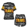 thumbnail image 5 of Lsque Travel Women's Short-Sleeved Pajama Set - 2 Piece Soft and Lightweight Sleepwear Set-Medium, 5 of 9