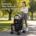 thumbnail image 6 of XunKA 4-Wheel Double Pet Stroller for Small Medium Dogs up to 60 lbs, Oxford Fabric Detachable Carriers Foldable - Black, 6 of 12