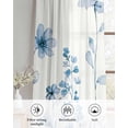 thumbnail image 6 of Blue Spring Floral Sheer Curtains 63 Inch Length 2 Panels Set for Living Room/Bedroom, Summer Flowers Botanical Elegant Kitchen Curtains Grommet Semi-Sheer Curtains Drapes Window Treatments 42"x63"x2, 6 of 7