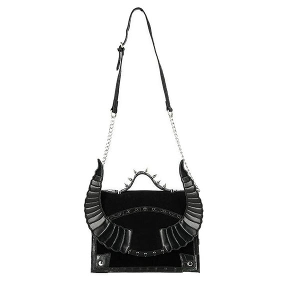Gothic Diabolic Horns and Spikes Black Purse