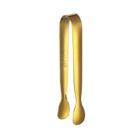 

Stainless Steel Ice Cube Clip Sugar Tongs Barbecue Food Clip Kitchen Accessories (Gold)