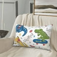 thumbnail image 5 of Fuzoiu Dinosaur Print Fuzzy Pillowcases, Super Soft Pillow Case Cover with Zipper for Bedroom, Sofa, Couch,Cozy Pillow Shams for All Seasons-14"x20", 5 of 6