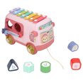 thumbnail image 4 of Music Bus Xylophone, Musical Bus Toy 3D Blocks Round Edge Exercise Hands On Ability Colorful Beads  For Baby For Outdoor Red, 4 of 8