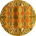 thumbnail image 1 of Ahgly Company Indoor Round Persian Yellow Traditional Area Rugs, 8' Round, 1 of 4