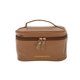 thumbnail image 1 of Bolsas de maquillaje de cuerda duradera de 1 pieza para vacaciones y viajes de negocios PU marrón, 1 of 5