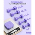 thumbnail image 2 of Juego de mancuernas FEIERDUN 5 en 1 ajustables, 2 unidades de 5,4 kg y 2,7 kg, color morado, 2 of 6