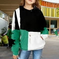 thumbnail image 2 of Mercatoo Kids' Hoodies Youth Girls Color Blocking Hooded Sweatshirt with Pocket Pullover Long Sleeve Tops Sweater, 2 of 7