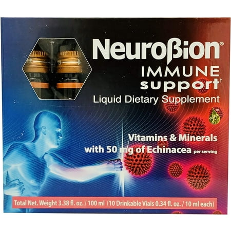 Neuronion Immune Support 50 mg. /Neurobion Soporte inmunológico con equinácea y zinc, 10 viales x 0.3 fl oz