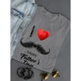 thumbnail image 3 of I Heart Mustache Shaped T-Shirt Women -Image by Shutterstock, Female Large, 3 of 4